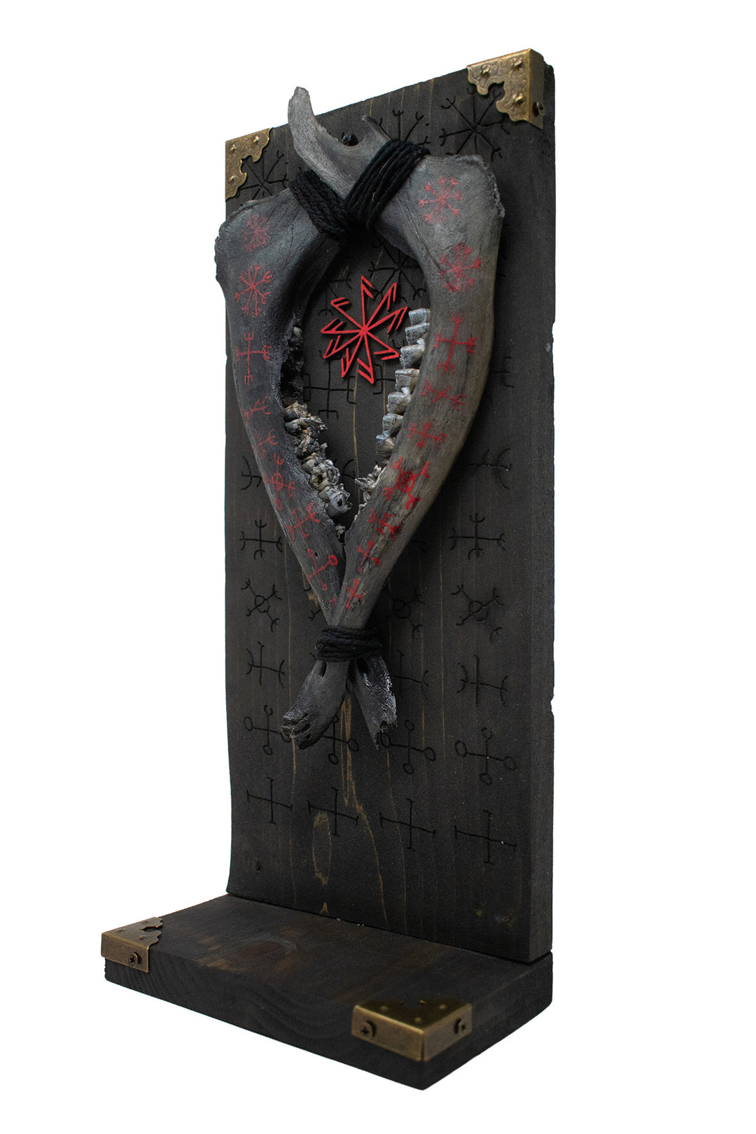 Blackened Deer Jawbone Nine Helms of Awe Altar