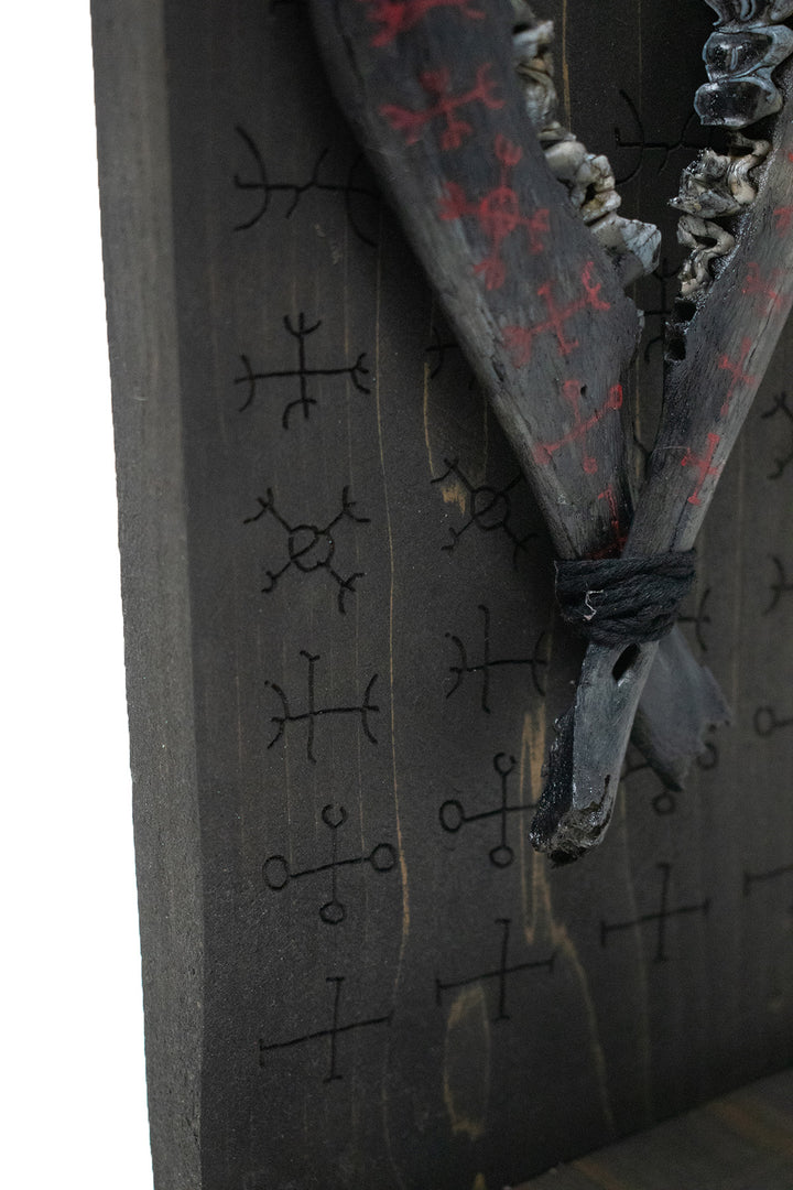 Blackened Deer Jawbone Nine Helms of Awe Altar