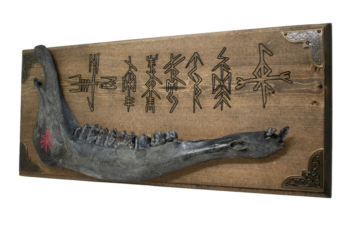 Connection to the Gods Stave Elk Jawbone Wall Hanger