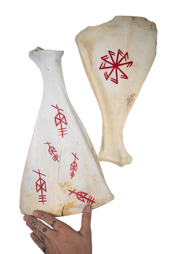 Hand Painted Elk Scapula Ritual Bone