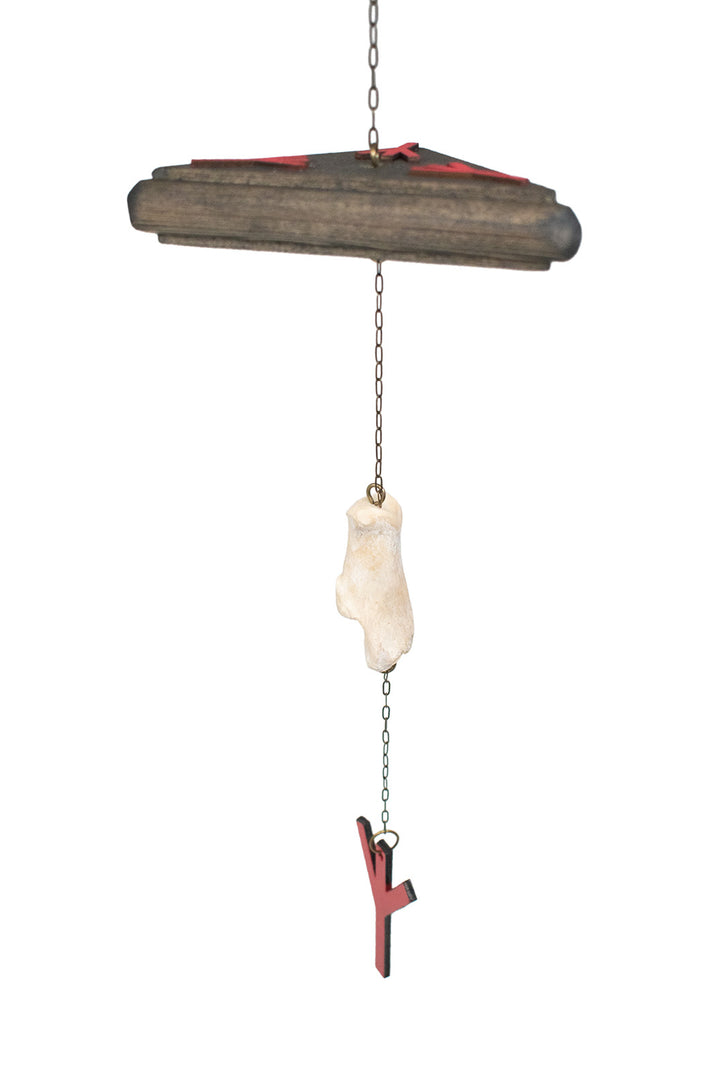 Algiz Rune & Wolf Bone Protection Chime