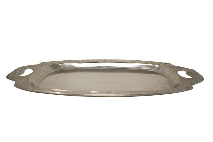 Ornate Silver Toned Metal Offering Tray