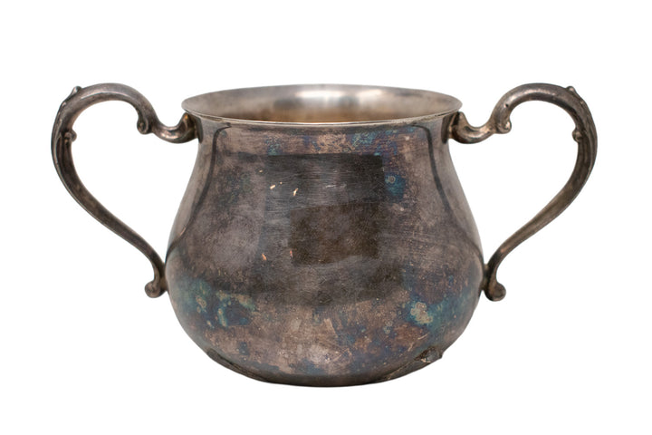 Vintage Silver Tone Offering Cauldron