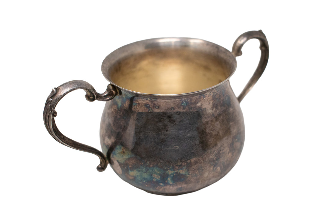 Vintage Silver Tone Offering Cauldron