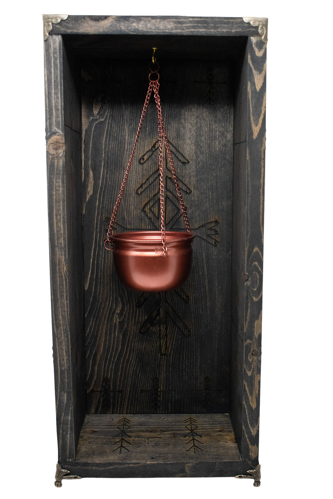 Norse Home Protection Bindrune Altar with Hanging Loose Incense Burner