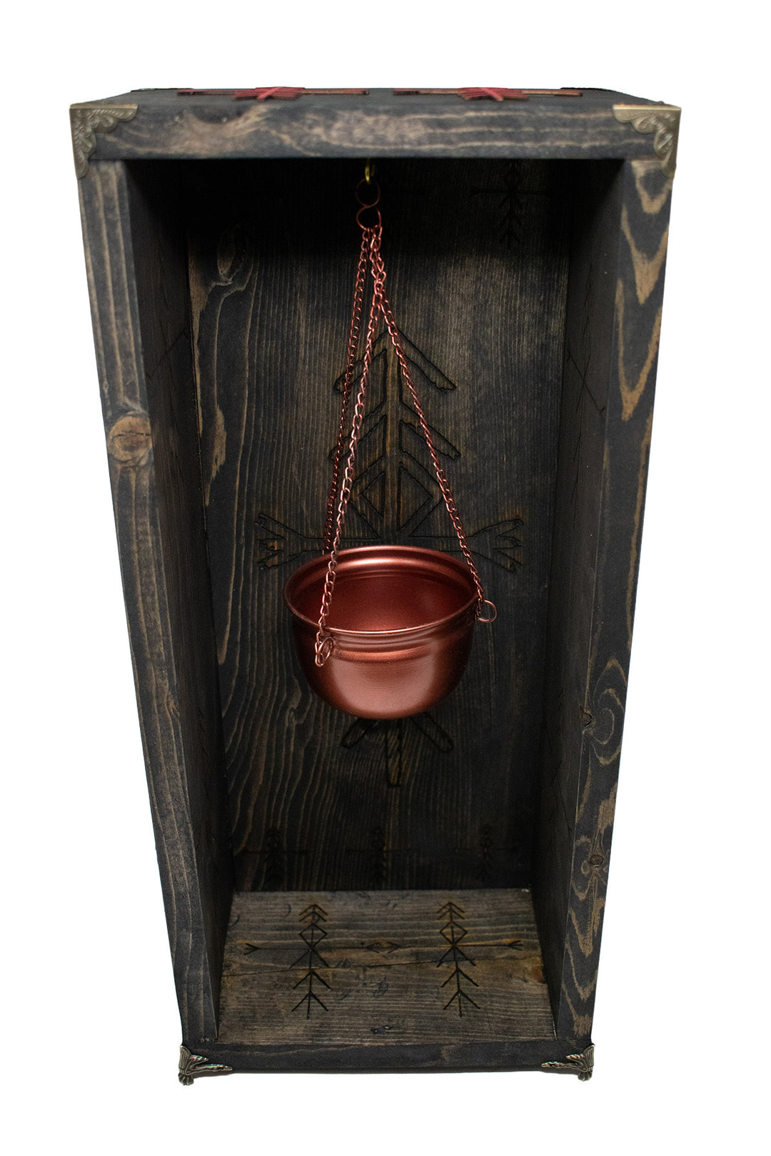 Norse Home Protection Bindrune Altar with Hanging Loose Incense Burner