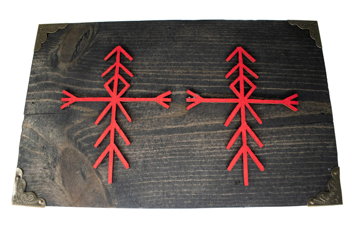 Norse Home Protection Bindrune Altar with Hanging Loose Incense Burner