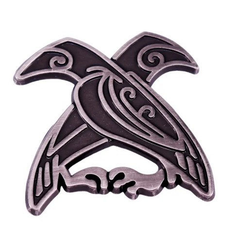 Image of hugin & munin (odin's ravens) pin