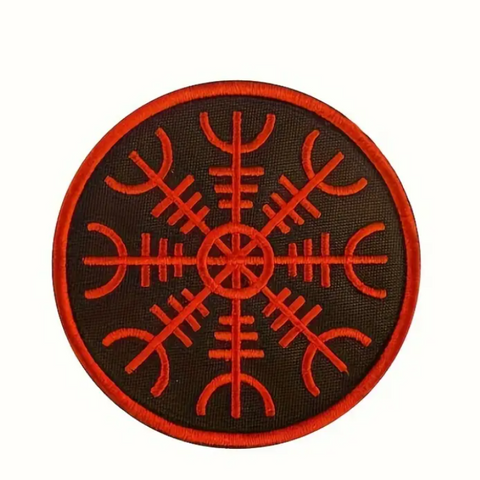 Image of Ægishjálmr (helm of awe) iron/sew on patch