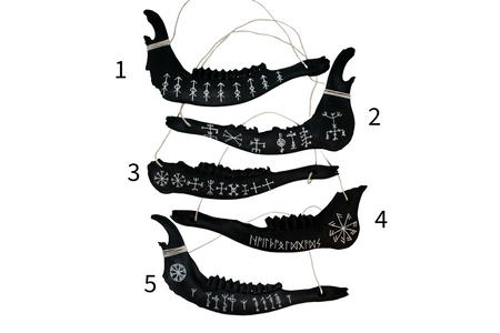 blackened elk jawbone hanger