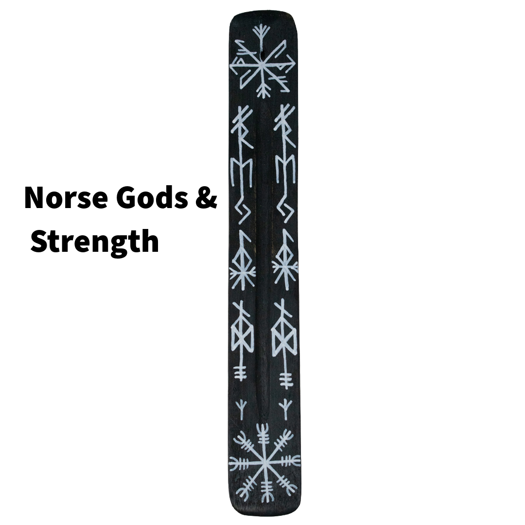 hand painted norse rune incense dishes