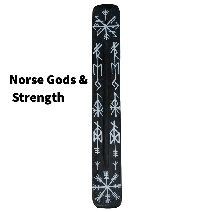 hand painted norse rune incense dishes