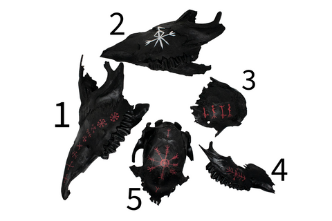 Image of Blackened Ritual Bone Talismans — Hand Painted with Icelandic Staves