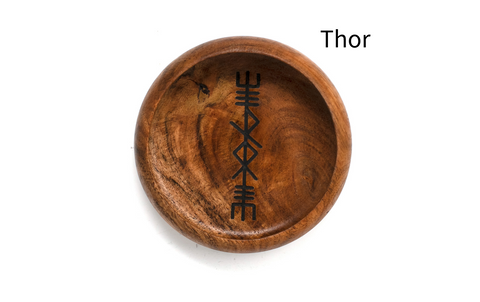 Image of Norse God Offering Bowls with Hand Burned Bindrunes