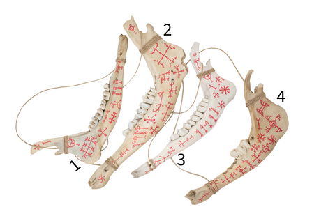 Image of Hand Painted Jawbone with Icelandic Magical Staves