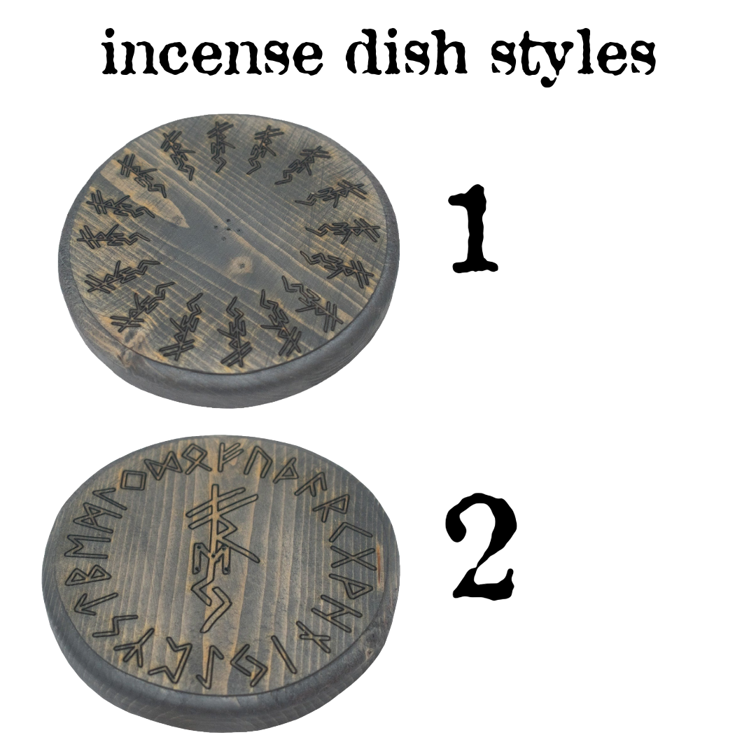 Freya bindrune circle incense dish