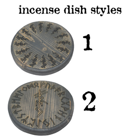Freya bindrune circle incense dish