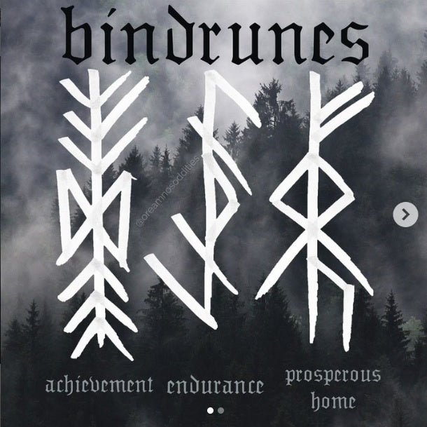 Achievement, Endurance, and Prosperous Home Bindrune Cow Skull