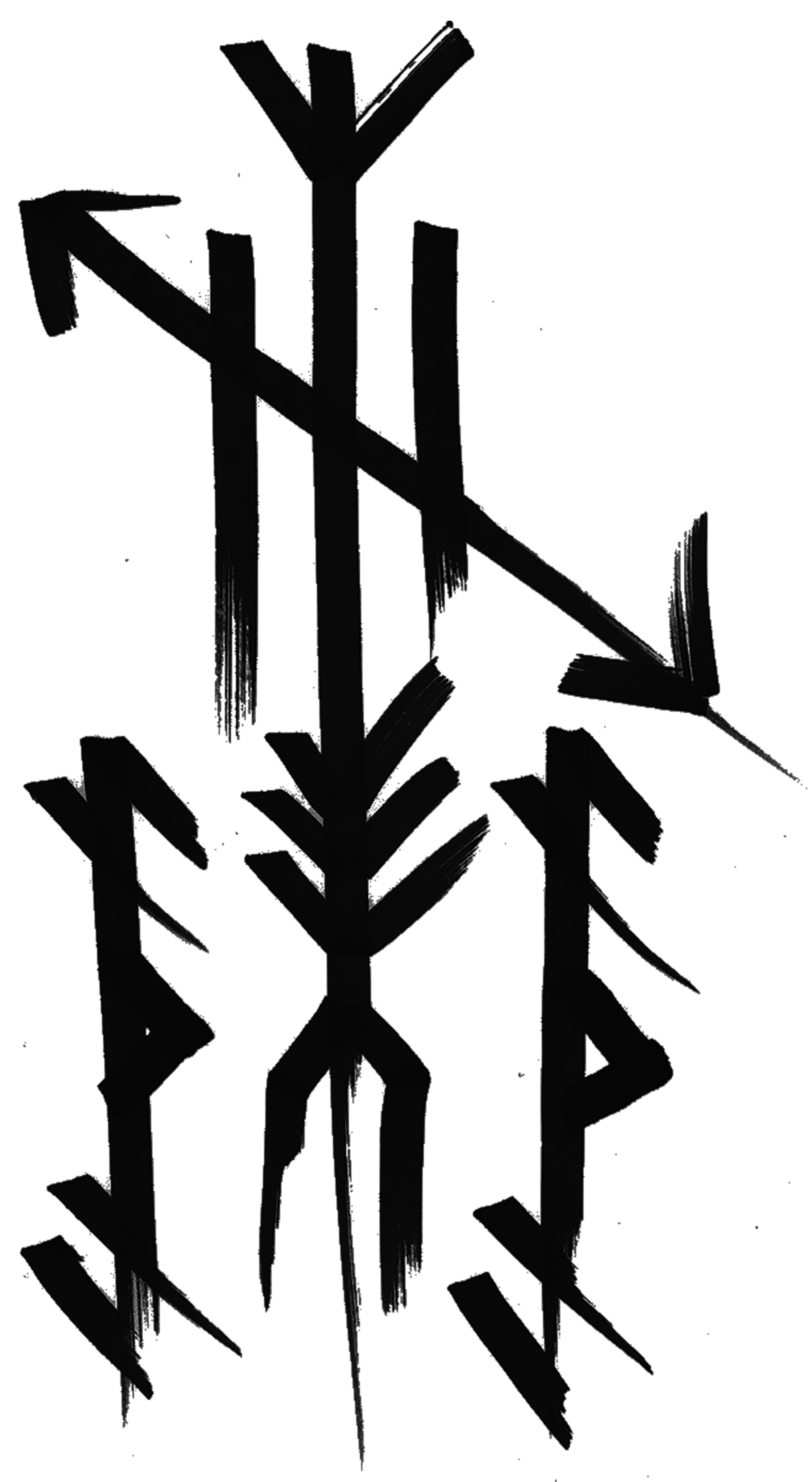 protection bindrune and blackened elk vertebra altar