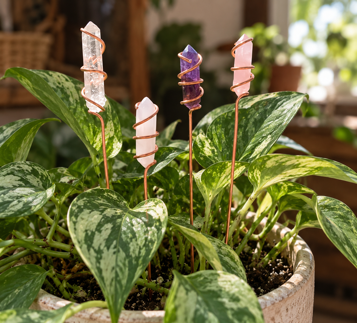 Crystal Plant Stakes – Set of 4