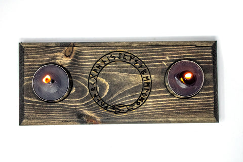Image of Runes & Jörmungandr tealight candle holder
