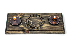 Runes & Jörmungandr tealight candle holder