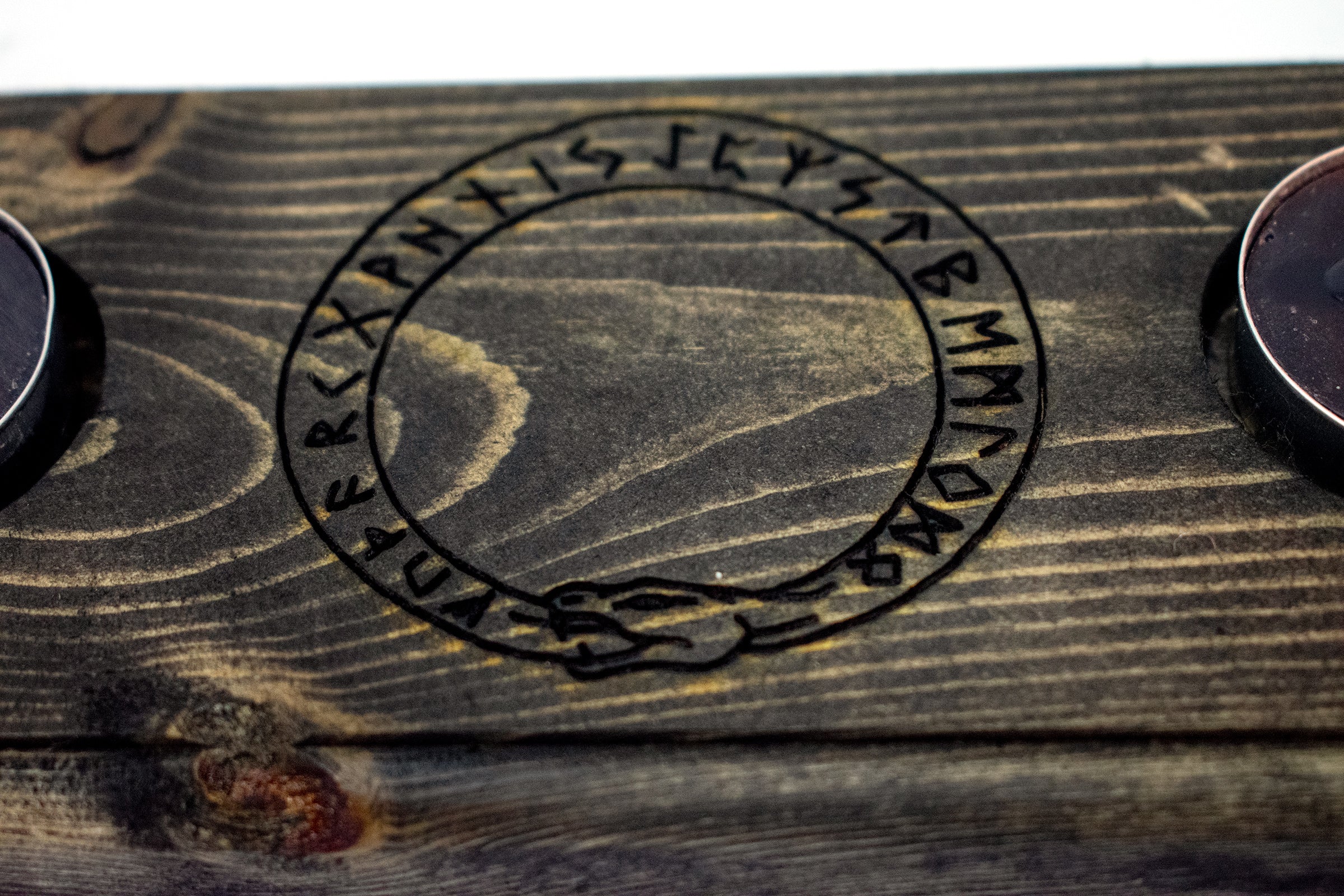 Runes & Jörmungandr tealight candle holder