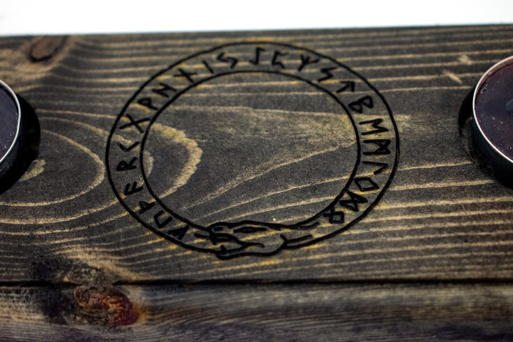 Runes & Jörmungandr tealight candle holder