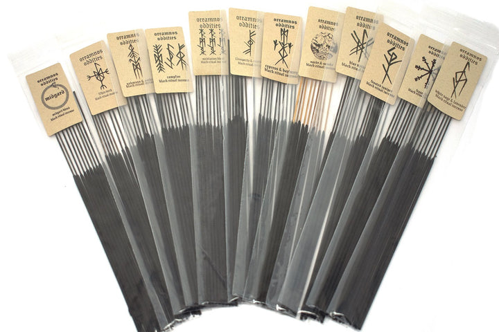 Black ritual bindrune incense