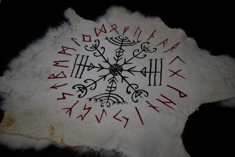 Image of pagan altar cloth, viking altar cloth, heathen altar cloth, norse altar cloth, runic altar cloth, rune altar cloth, runes altar cloth, witch altar cloth, altar cloth, wiccan altar cloth