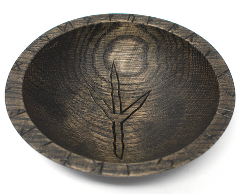 Image of rune offering bowl, viking offering bowl, norse offering bowl, pagan offering bowl, heathen offering bowl, witch offering bowl, runic offering bowl