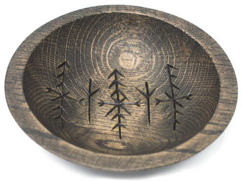 Image of rune offering bowl, viking offering bowl, norse offering bowl, pagan offering bowl, heathen offering bowl, witch offering bowl, runic offering bowl, bindrune offering bowl