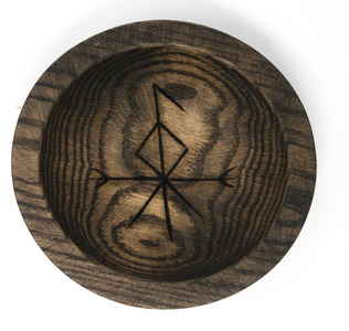 rune offering bowl, viking offering bowl, norse offering bowl, pagan offering bowl, heathen offering bowl, witch offering bowl, runic offering bowl, bindrune offering bowl, loki offering bowl, norse god offering bowl