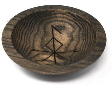 rune offering bowl, viking offering bowl, norse offering bowl, pagan offering bowl, heathen offering bowl, witch offering bowl, runic offering bowl, bindrune offering bowl, loki offering bowl, norse god offering bowl