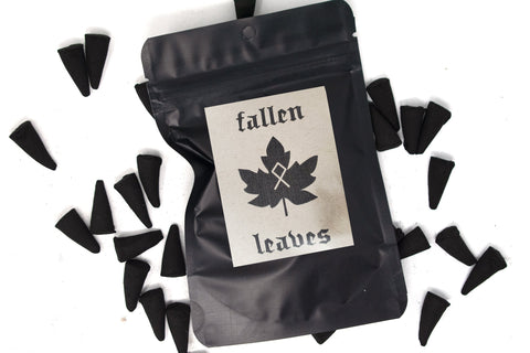 Image of fallen leaves cone incense