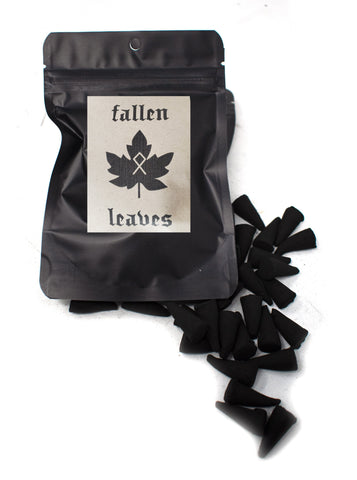Image of fallen leaves cone incense