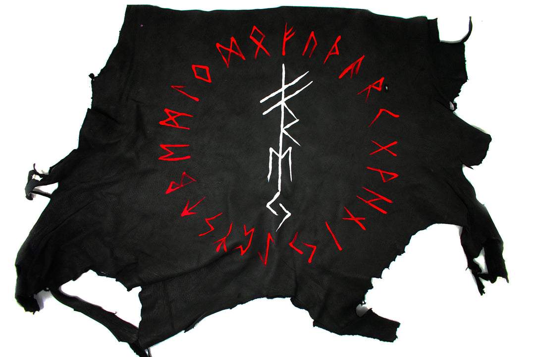 pagan altar cloth, norse altar cloth, freya altar cloth, viking altar cloth, asatru altar cloth, deer hide