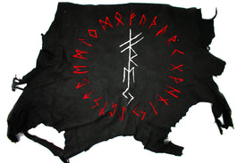 pagan altar cloth, norse altar cloth, freya altar cloth, viking altar cloth, asatru altar cloth, deer hide