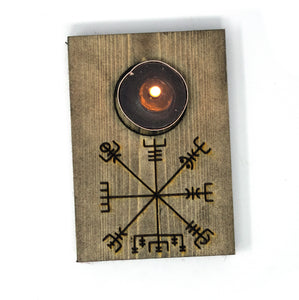 pagan candle holder, viking candle holder, vegvisir candle holder, vegvisir candle, norse candle holder