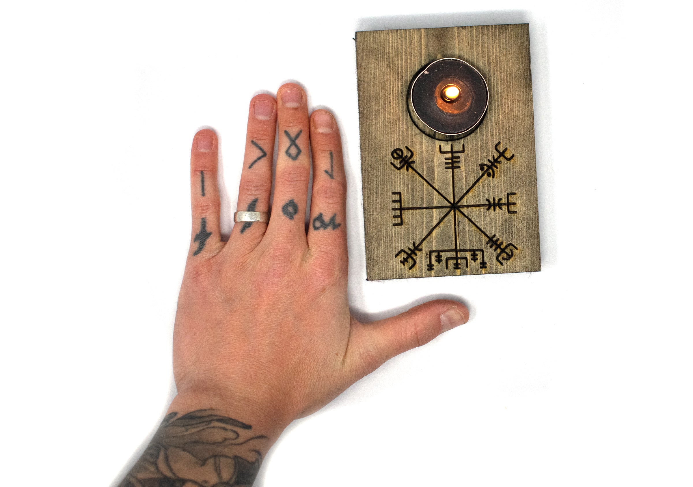 pagan candle holder, viking candle holder, vegvisir candle holder, vegvisir candle, norse candle holder