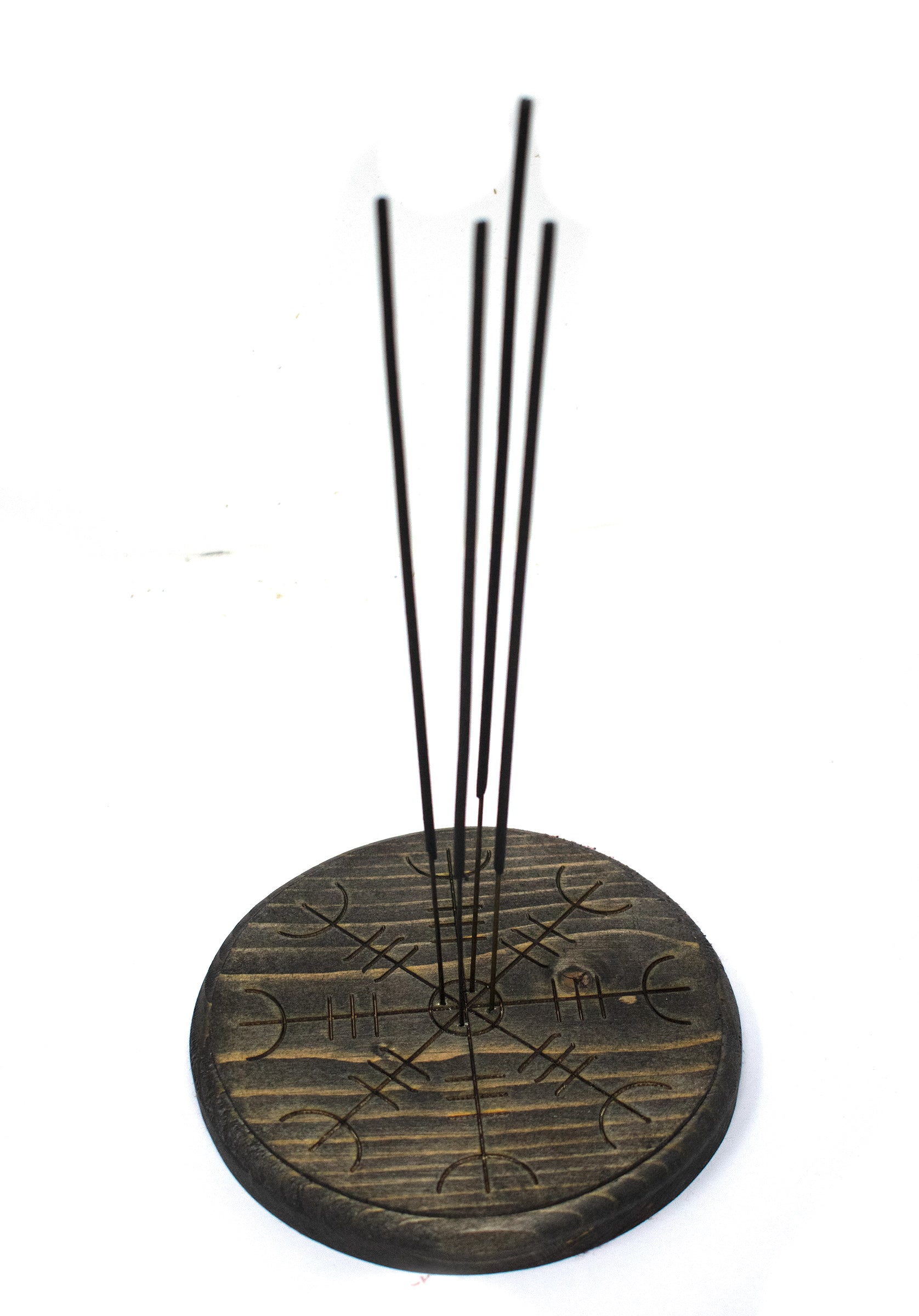 pagan incense dish, helm of awe, norse incense dish, wooden incense dish, witchy incense dish, viking incense dish