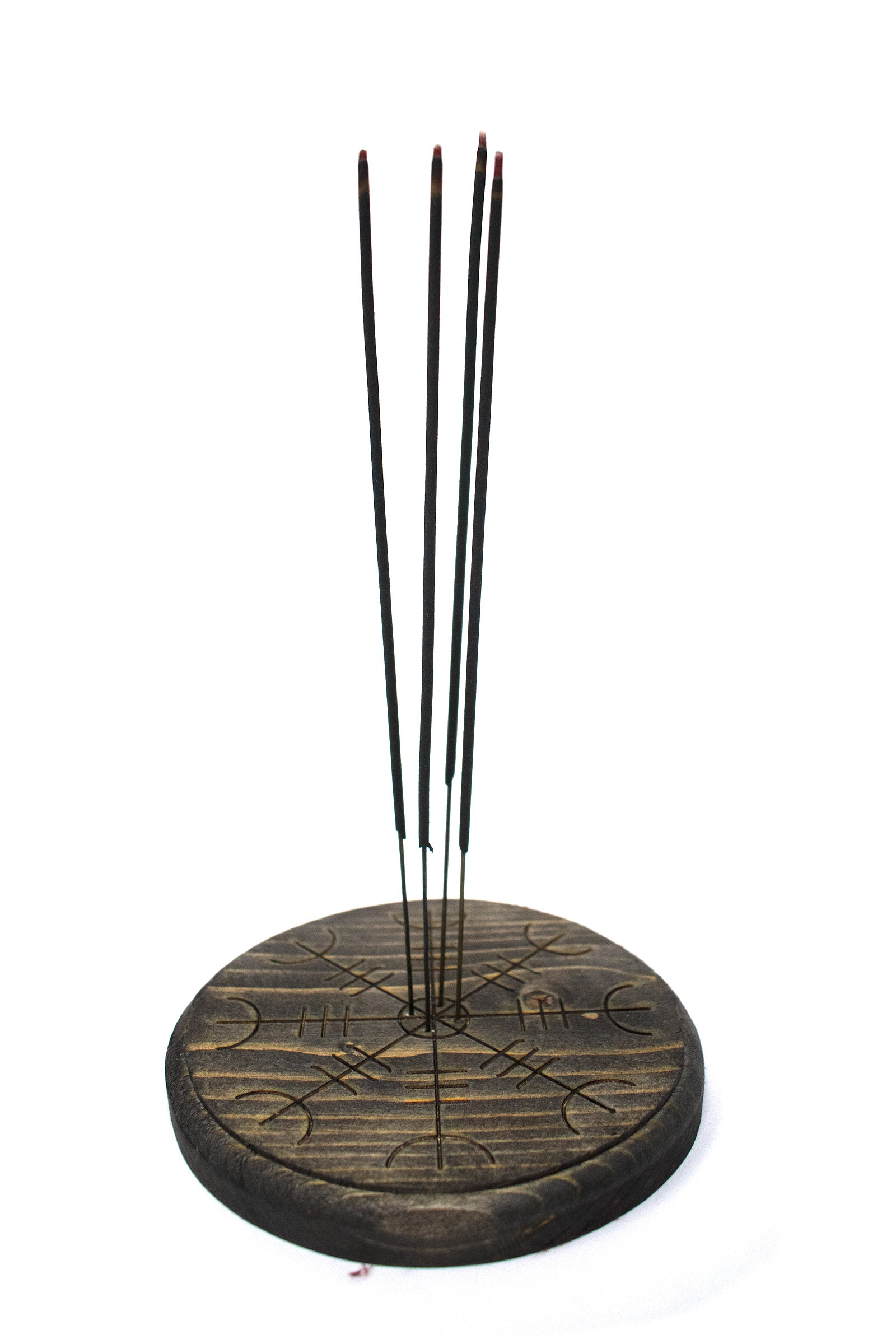 pagan incense dish, helm of awe, norse incense dish, wooden incense dish, witchy incense dish, viking incense dish