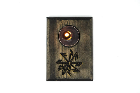 Image of pagan candle holder, viking candle holder, wiccan candle holder, witchy candle holder, norse candle holder, heathen candle holder, asatru candle holder, pagan decor, viking decor, norse decor witchy decor, witch decor