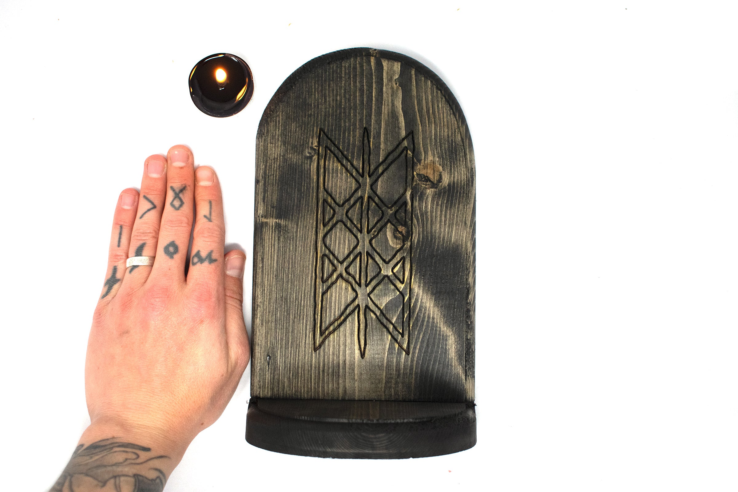 pagan altar, witchy altar, norse altar, viking altar, nordic altar, wooden altar