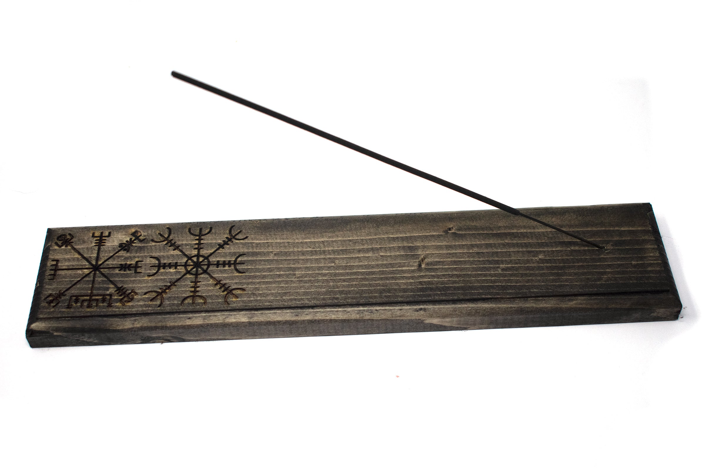 pagan incense dish, helm of awe, norse incense dish, wooden incense dish, witchy incense dish, viking incense dish