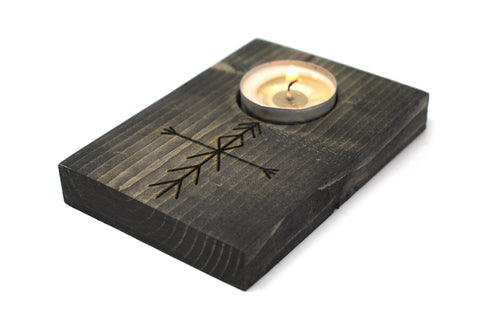 Image of Home protection bindrune tealight candle holder