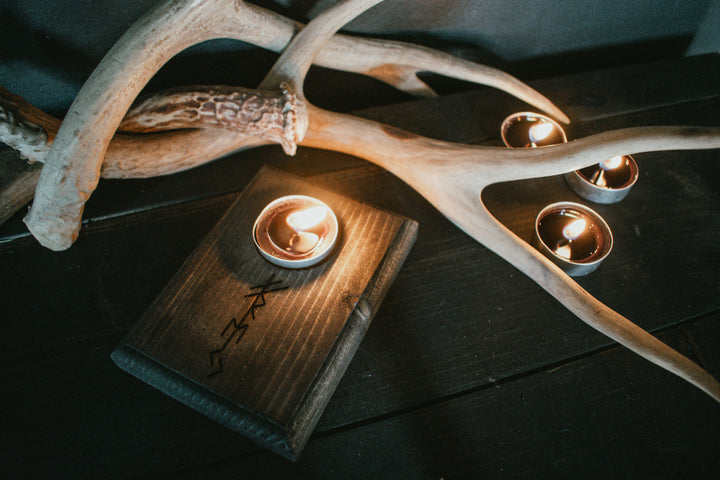 Freya bindrune tealight candle holder