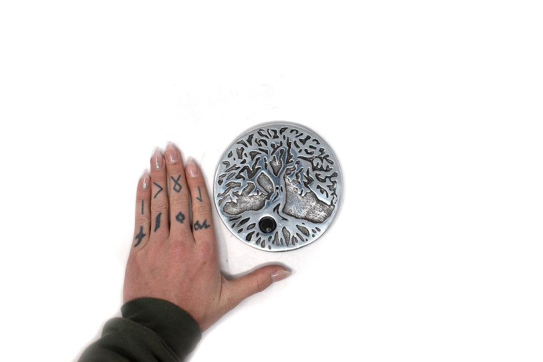 yggdrasil metal cone incense dish
