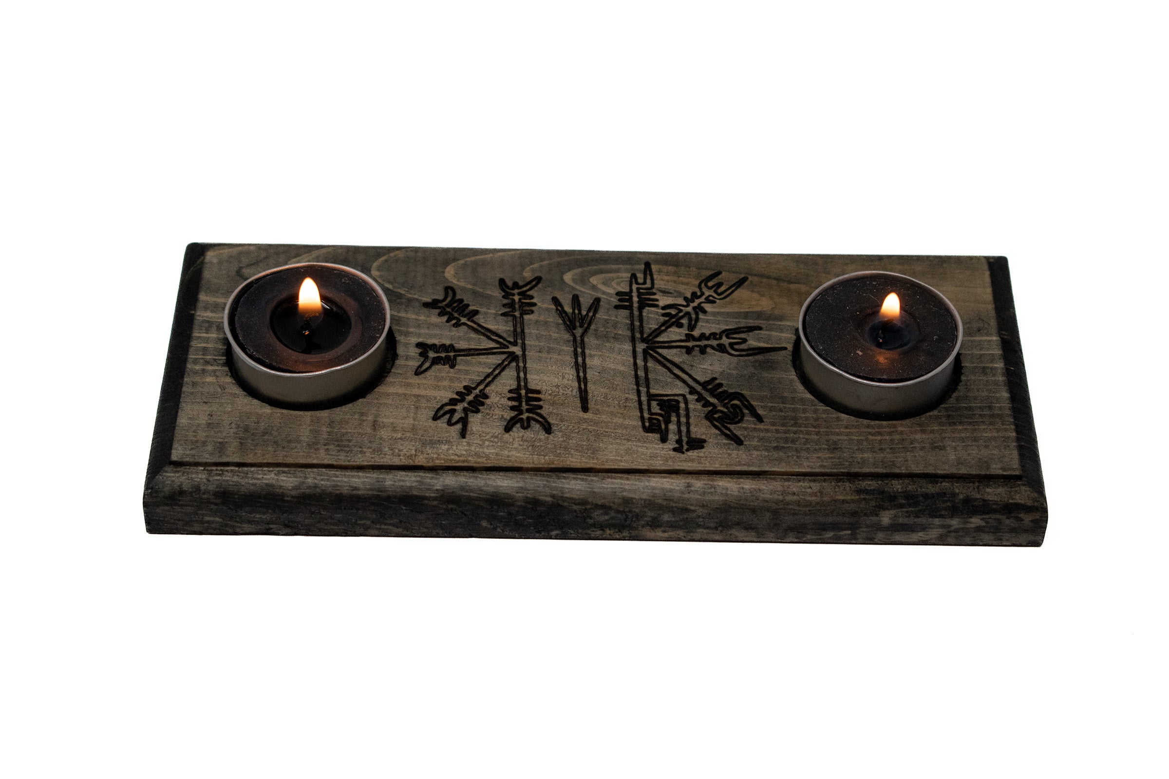Vegvisir & Helm of Awe tealight candle holder
