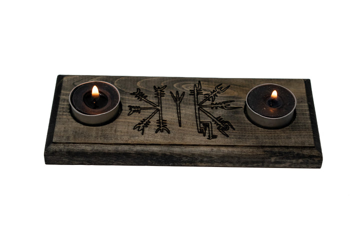 Vegvisir & Helm of Awe tealight candle holder